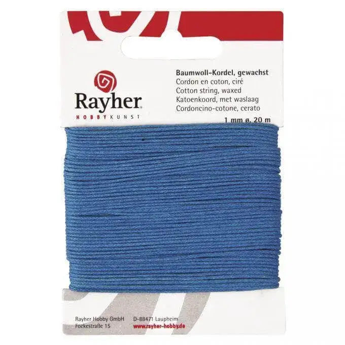 Gewachste Baumwollkordel - Blau/türkis Rayher
