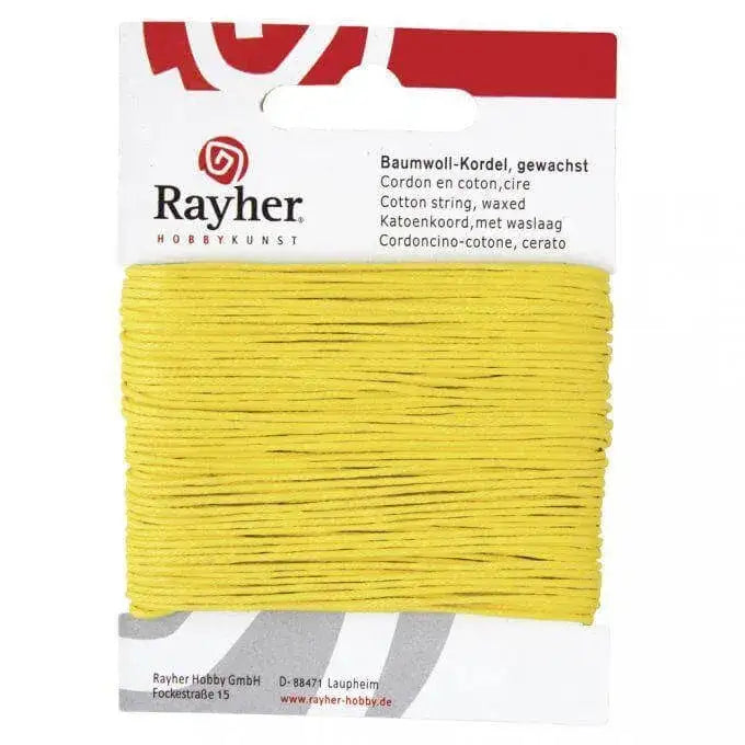 Gewachste Baumwollkordel - Gelb Rayher