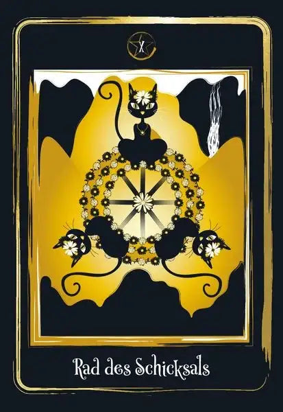 golden-black-cat-tarot-hochwertige-stuelpdeckelschachtel-mit-goldfolie-gebundene-ausgabe-helena-de-almeida4 - kunstundspiel 