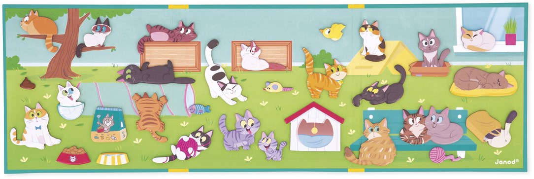 Bunte Katzen-Puzzle-Spielzeug mit nachhaltigem Design für Kinder, ideal zum Basteln und Spielen