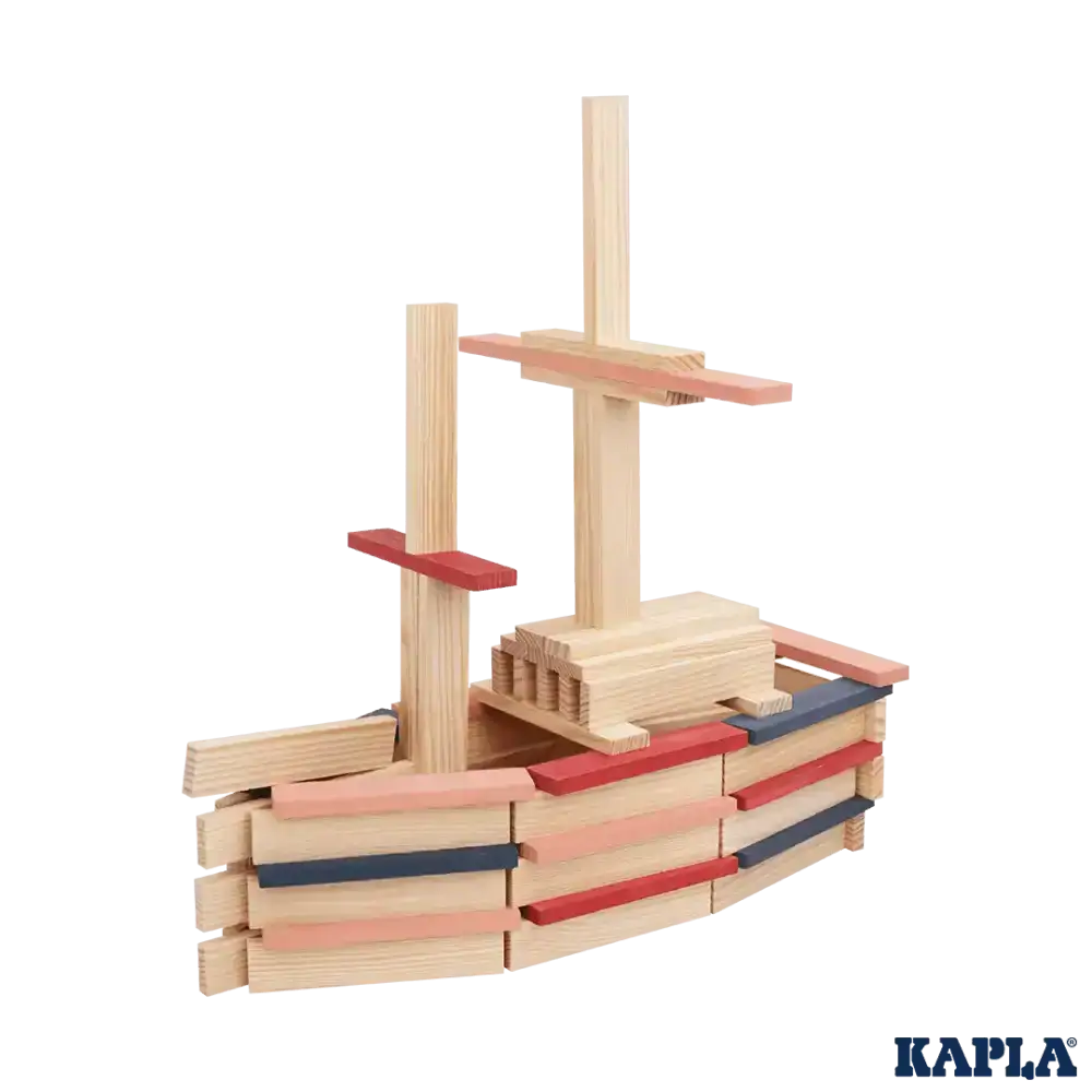 Kapla Box 120 Teile - rosa,rot,blau Kapla