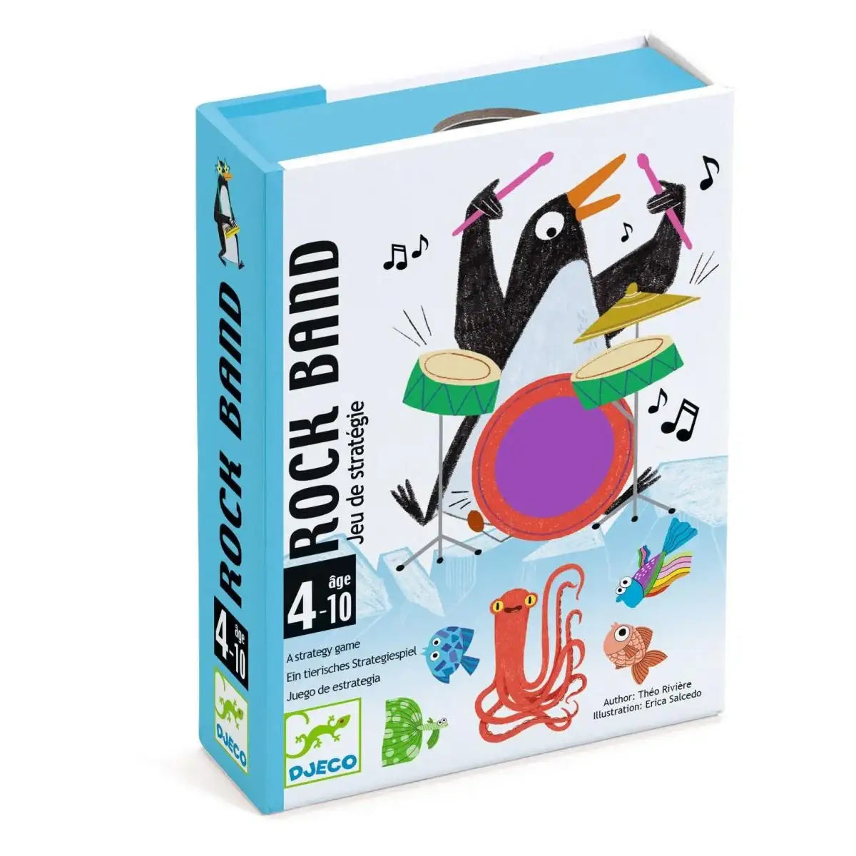 Rock Band Strategiespiel für Kinder ab 4 Jahren mit Pinguin und Musikinstrumenten, nachhaltiges Spielzeug