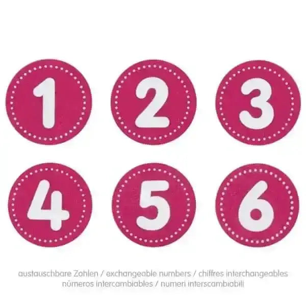 Krone Filz - rosa - inklusive Zahlen 1-6 Goki