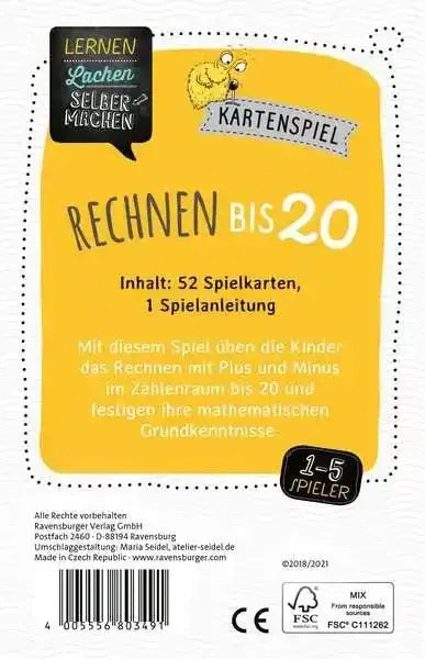 Lernen Lachen Selbermachen: Kartenspiel Rechnen bis 20 - Ravensburger Verlag