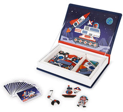 Raumfahrt-Spielzeugset mit Magneten, Karten und Astronautenfiguren für Kinder
