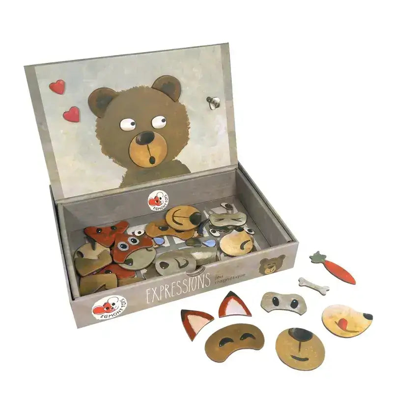 Magnetisches Tiergesicht-Spielzeug mit Bären- und Fuchsmotiven, nachhaltig & kreativ für Kinder