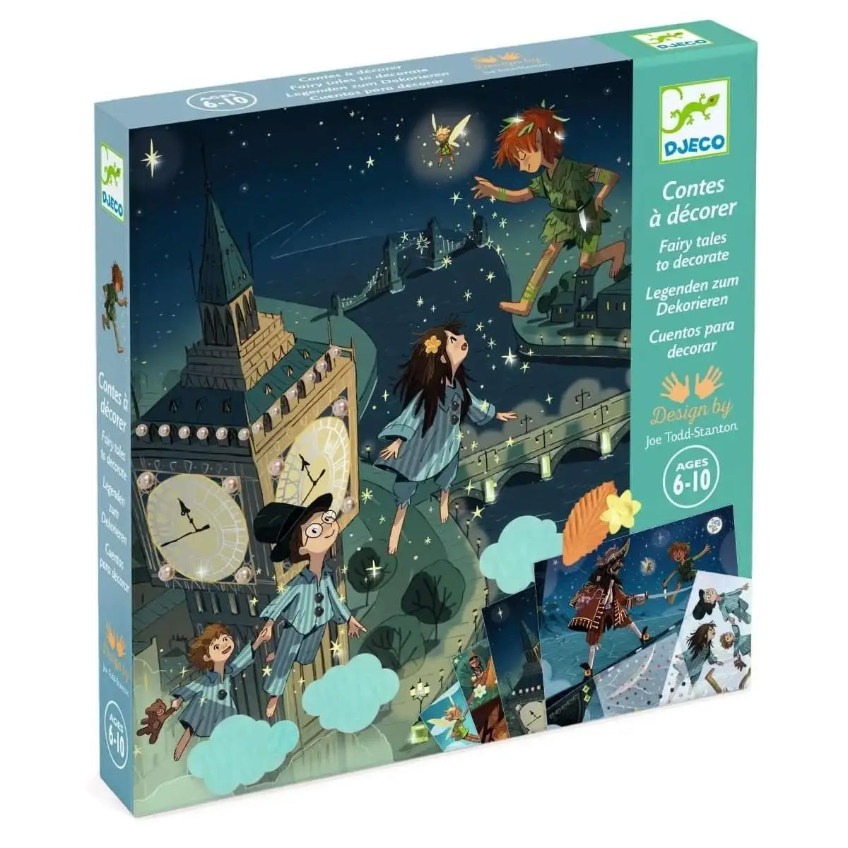 Djeco Bastelset 'Contes à décorer' mit fantastischen Illustrationen für Kinder ab 6 Jahren.