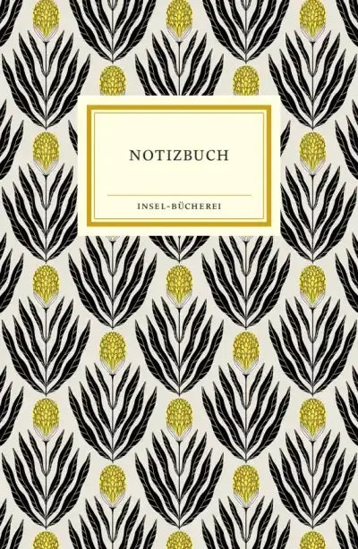 Notizbuch klein - schwarz und gelb gemustert "Goldene Protea"