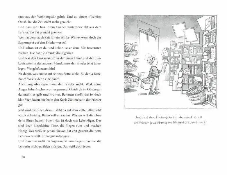 »Oma«, schreit der Frieder, »ich hab meine Lehrerin lieber!« Sauerländer Verlag