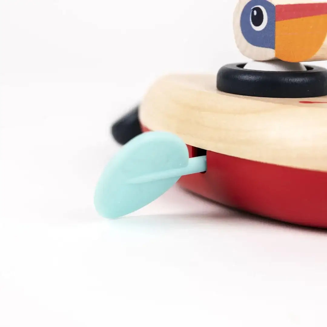Holzspielzeug Vogel mit blauem Flügel, nachhaltiges Kinderspielzeug