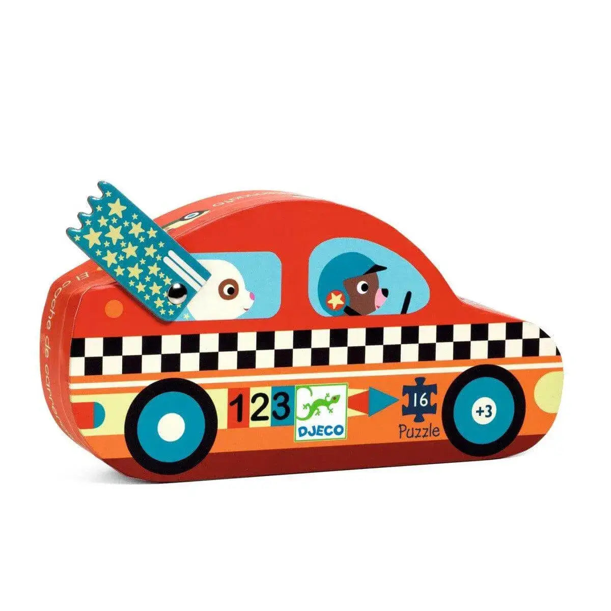 Puzzle 16 Teile - Das Rennauto Djeco