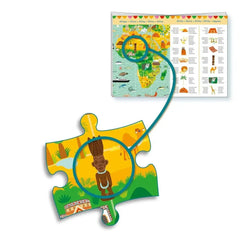 Puzzle 200 Teile - Weltreise Wimmelbild Djeco