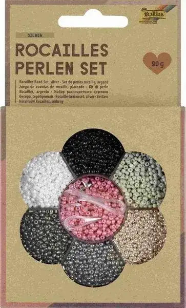 Rocailles Perlen Set - Silber Folia