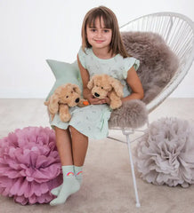 Schlenkerhund beige 28 cm - Kuscheltier
