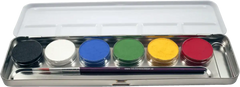 Schminkfarben 6er Metall-Palette Eulenspiegel