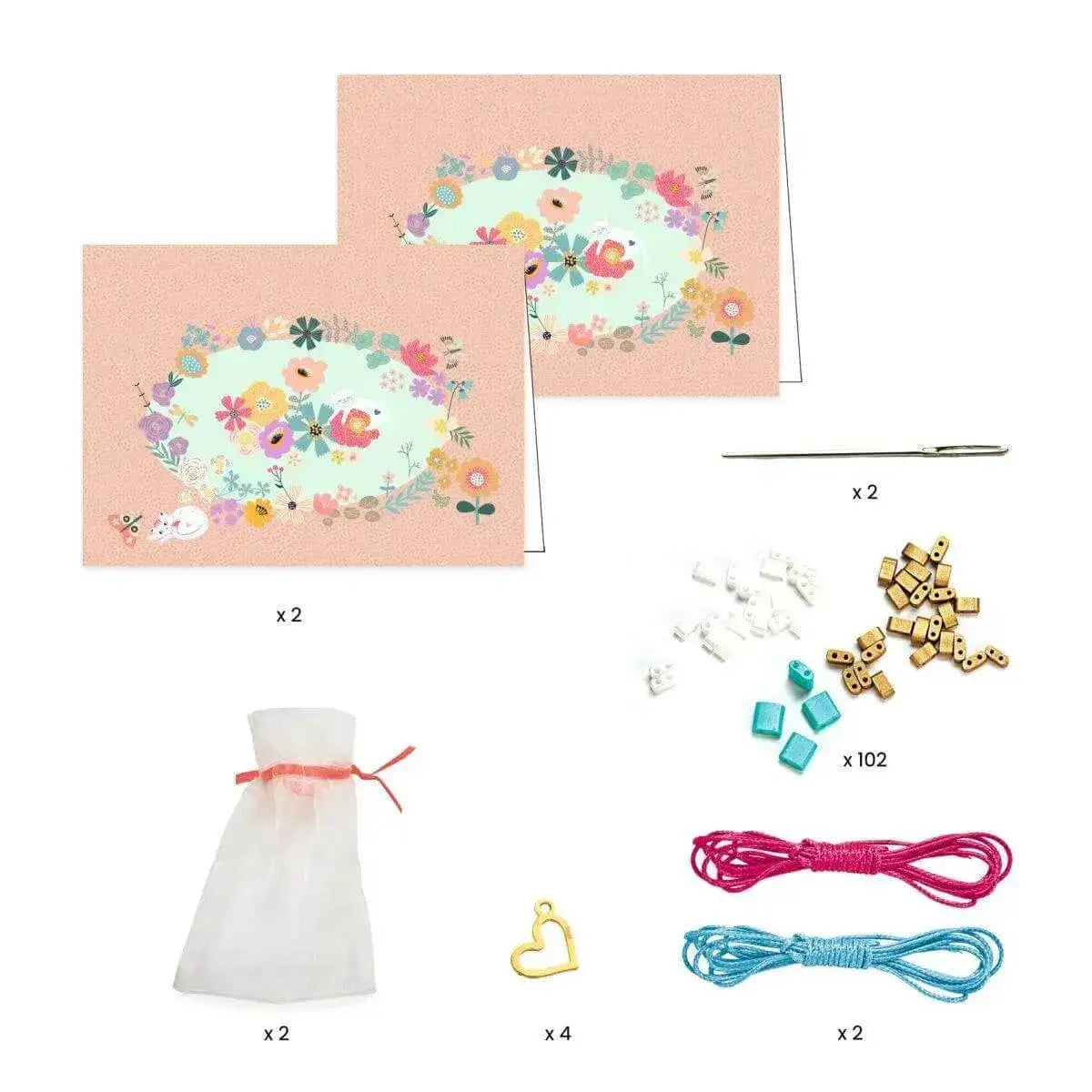 Schmuck basteln Blumen - 94 Perlen Djeco