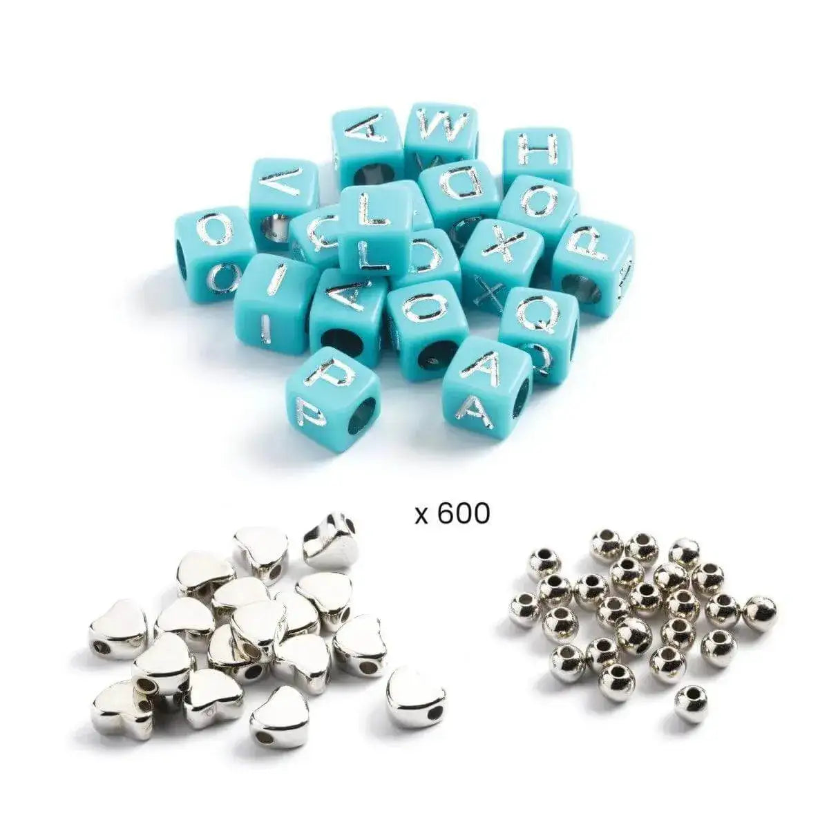 Schmuck basteln - Buchstaben silber Djeco