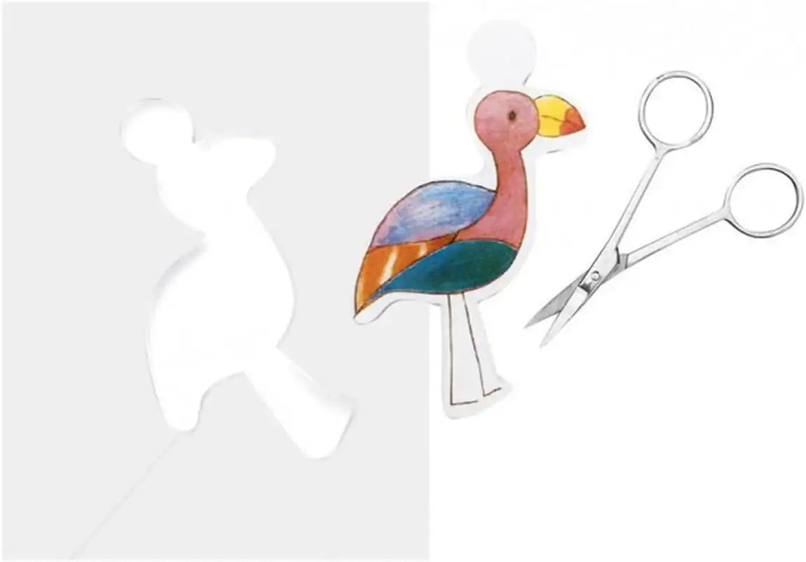 Bastelvorlage Vogel mit Schere, nachhaltiges Kinderbasteln und kreatives Spielzeug