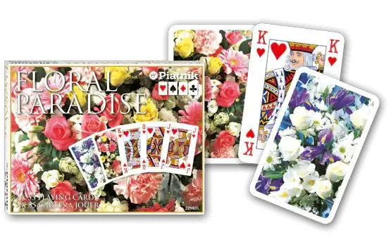 Spielkarten für Bridge - Floral Paradise Blue Piatnik