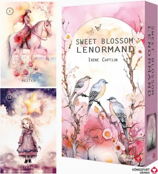 sweet-blossom-lenormand-deutsch-36-karten-plus-2-zusaetzliche-karten-set-mit-diversen-artikeln-irene-captijn - kunstundspiel 