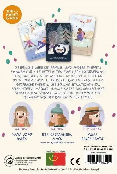 Mutmachkarten The Happy Gang, illustriert, für Familiengespräche, erhältlich bei kunstundspiel München