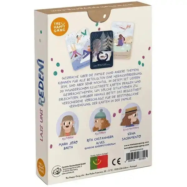 Mutmachkarten-Box von The Happy Gang mit illustrierten Familienkarten, kunstundspiel München