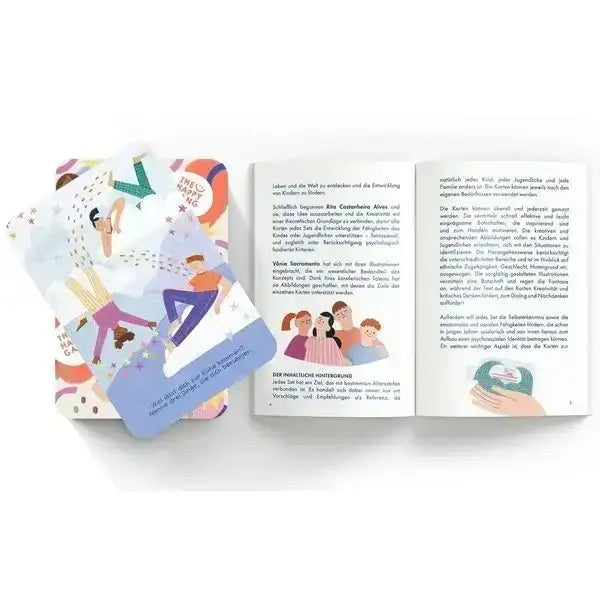 Mutmachkarten mit Illustrationen und offenes Begleitheft, pädagogisch wertvoll, kunstundspiel München
