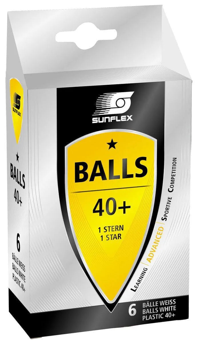 Tischtennis Bälle Weiß 6 Stk. Sunflex