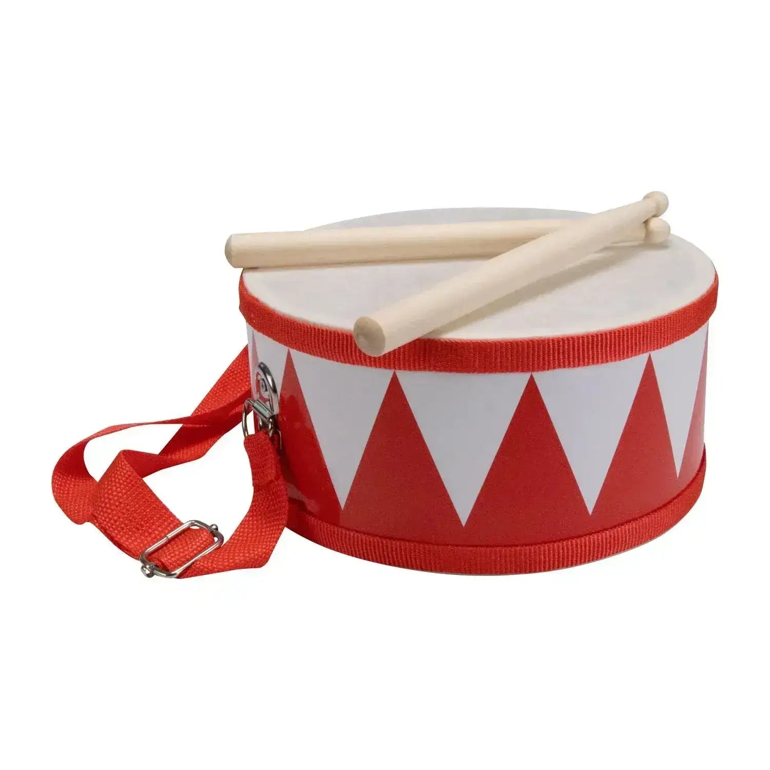 Trommel rot weiß aus Holz Kindertrommel - 3845R Gico