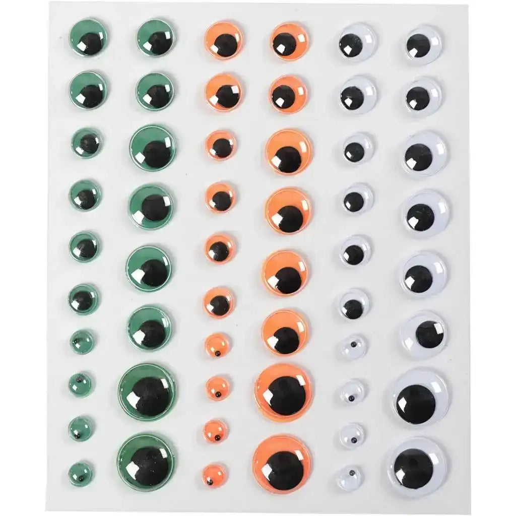 Wackelaugen, selbstklebend Grün, Orange, Weiß, 54 Stck. - 5712854130196 Creativ Company