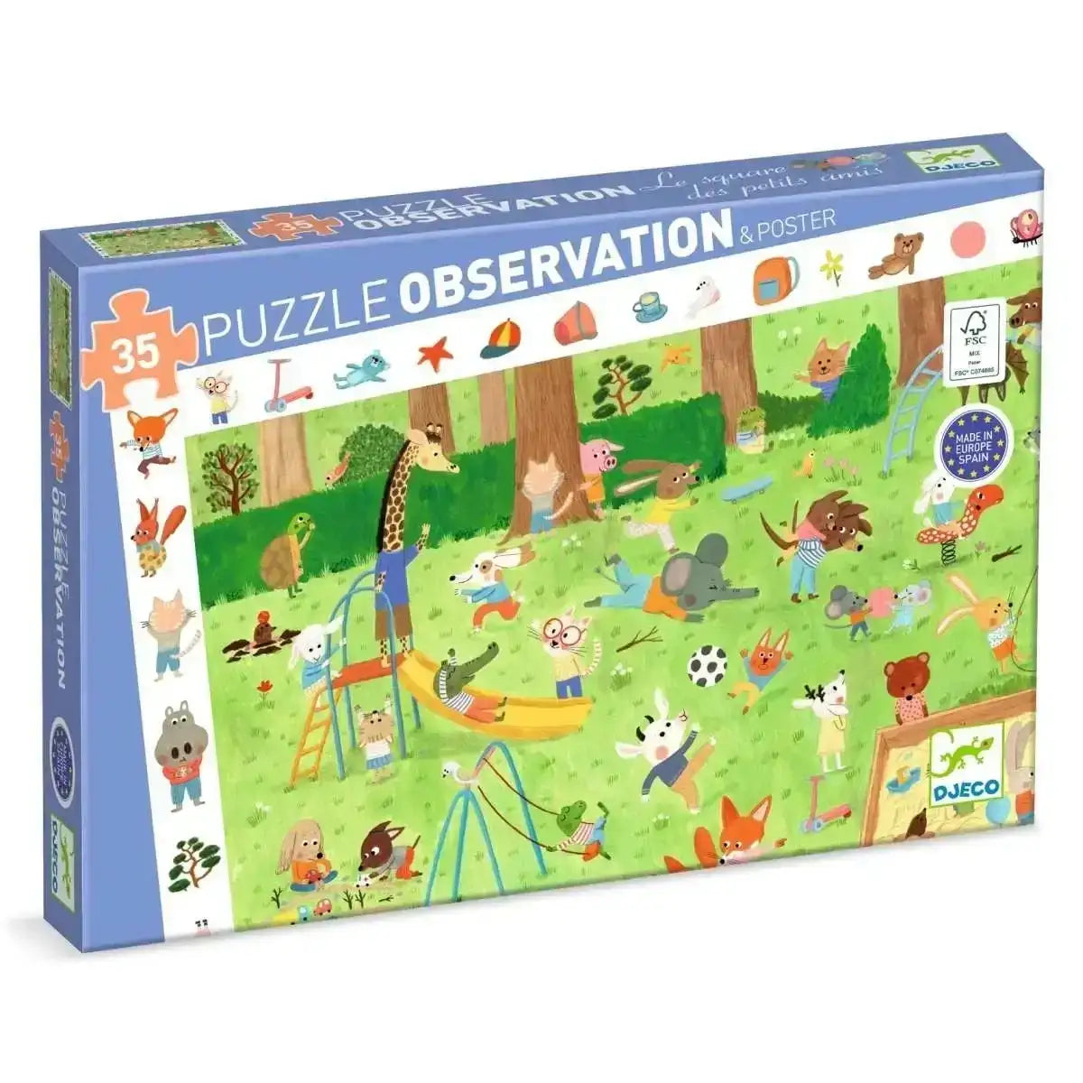 Wimmelpuzzle Garten der kleinen Freunde 35 Teile - Djeco